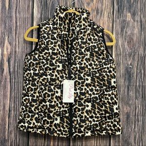 Pink Lily | leopard puffer vest